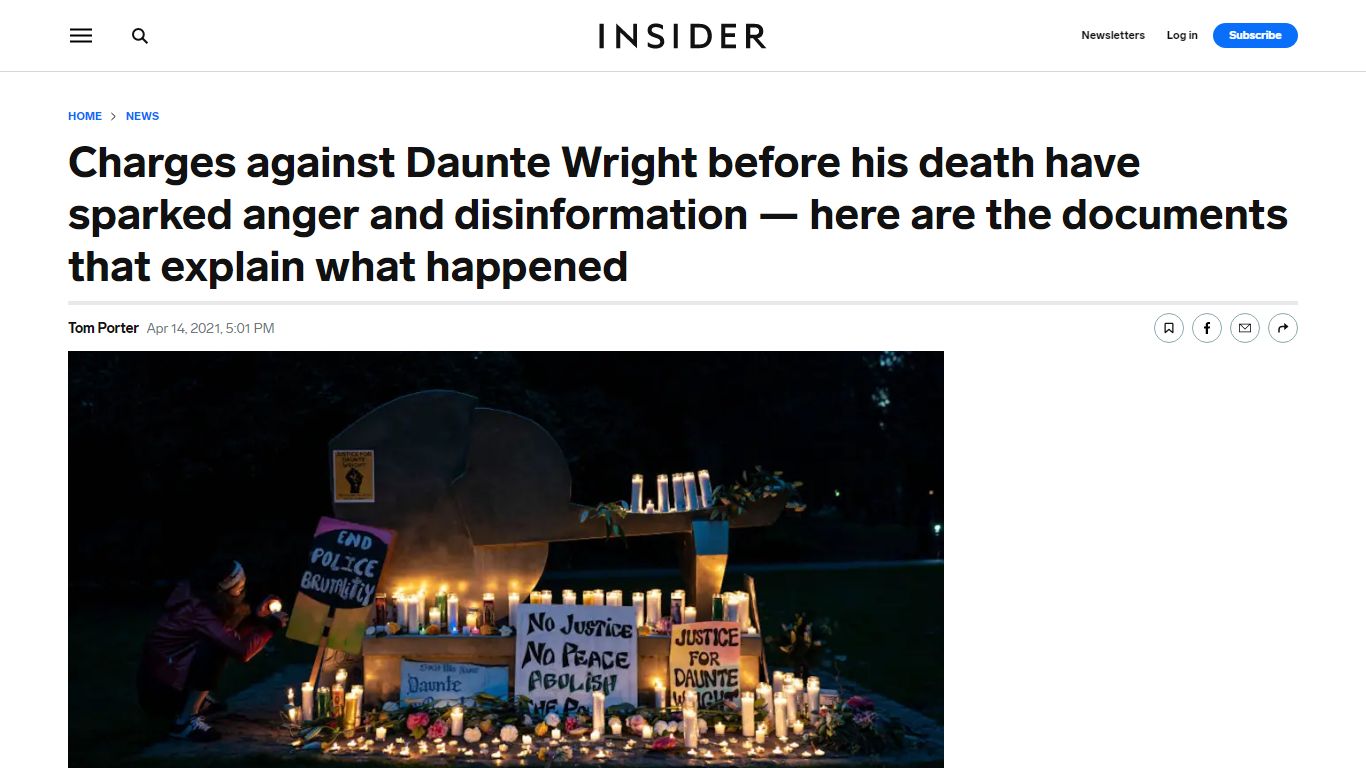 Daunte Wright: Details of Charges, Warrants, Before Killed by ... - Insider